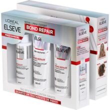L’Oréal Paris Elseve Bond Repair Kit Tratamento Completo Reparação Molecular com Ácido Cítrico, Reconstrói Ligações e Devolve Força aos Cabelos Danificados (Pré-Shampoo + Shampoo + Condicionador)