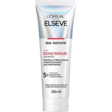 L’Oréal Paris Elseve Bond Repair Shampoo Reparação Molecular com Ácido Cítrico, Limpeza Suave Sem Sulfato, Reconstrói Ligações e Devolve Força aos Cabelos Danificados, 250ml