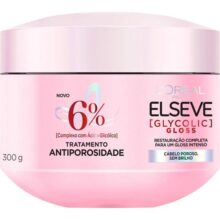 L’Oréal Paris Elseve Glycolic Gloss Máscara Capilar Antiporosidade, com Ácido Glicólico, Sela a Cutícula, Garante 3X Mais Brilho Espelhado e Maciez Intensa, 300g