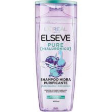L’Oréal Paris Elseve Shampoo Hidra Purificante Pure Hialurônico, Purifica o Couro Cabeludo e Hidrata até as Pontas, 400ml