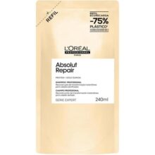 L’Oréal Professionnel Serie Expert Absolut Repair, Shampoo Reconstrutor para Cabelos Danificados e Finos Refil com Quinoa Dourada, Reparação Profunda e Brilho Intenso 240ml