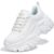 LUCKY STEP Tênis Chunky Feminino Plataforma Couro Branco Casual Confortável Tênis De Caminhada Esportivo, Tamanhos 35 Ao 39