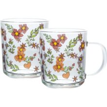 LYOR – Conjunto 2 Canecas Amor e Flor 220ml Vidro