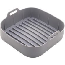 LYOR – Forma Quadrada de Silicone para Air Fryer Cinza 20Cm x 7Cm