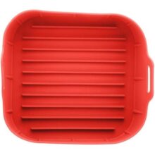 LYOR – Forma Quadrada de Silicone para Air Fryer Vermelha 20cm x 7cm