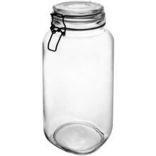 LYOR – Pote Hermético De Vidro Com Silicone E Clipe Em Metal Vintage Preto 2,3L