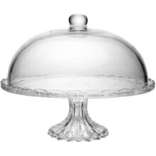 LYOR – Prato para Bolo com Pé e Tampa New Butterfly 30cm x 25cm Cristal Ecológico