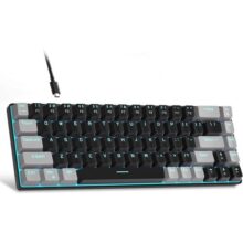 Magegee Teclado Portátil 60% Mecânico Para Jogos, Mk-box LED Retroiluminado Compacto De 68 Teclas, Mini Teclado De Escritório Com Fio Com Interruptor Vermelho Para Windows, Laptop, PC, Mac –