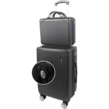 Mala de Bordo 10kg com Frasqueira Bagagem de Mão Expansivel Aprovada ANAC com 4 Rodas duplas 360° Cadeado AntiFurto TSA Mala de Viagem Alça Lateral com Divisória, Leve Resistente, Bolso Para Notebook