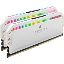 Memória de desktop Corsair Dominator Platinum RGB 32 GB (2 x 16 GB) DDR4 3200 C16 1,35 V – Branco