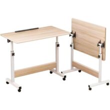 Mesa ajustável dobrável, mesa de notebook lateral com ajuste de altura (Nogueira-Flip)