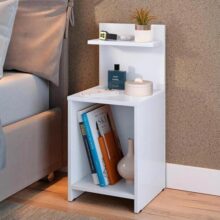 Mesa De Cabeceira Com Prateleira E Nicho Para Quarto Decor