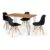 Mesa De Jantar Base Hairpin 130×80 Natural + 4 Cadeiras Solo