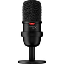 Microfone Condensador USB HyperX Solocast – Alta Resolução de 24 bits/96 kHz, Sensor de Toque-para-Silenciar com indicador de LED, Cardióide, para Streaming, Podcasts, Jogos, Preto (4P5P8AA)