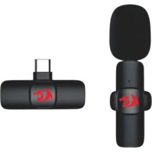 Microfone De Lapela Redragon Athan Preto Sem Fio GM93