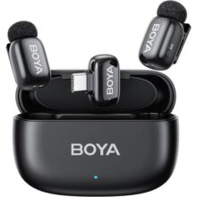 Microfone Lapela Boya Mini-14 USB-C Sem Fio Preto, Áudio Profissional Gravações e Lives, Compativel Dispositivos USB-C, Discreto e Portátil, Ideal para Profissionais e Criadores de Conteúdo