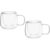 Mimo Style Par de Copos Para Café Parede Dupla Com Alça, Material Vidro Borossilicato de, Capacidade de 80 ml, Resistente, Suporta Altas e Baixas Temp