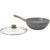 Mimo Style Wok Linha Cook 28cm/4,15L – Estrutura em Alumínio Revestida em Cerâmica, Fundo de Indução. Cabo Soft-Touch, Não Esquenta. Funciona em Fogão a Gás, Elétrico e Indução (Grafito – Cinza)