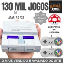 Mini Console Retro Super Nintendo com 130 mil jogos + 2 Controles Super 3D Games