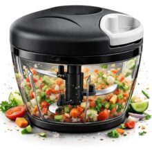 Mini Processador de Alimentos Triturador de Alimento Triturador Alho Manual 3 Laminas Aço Inoxidavel – Cores Sortidas