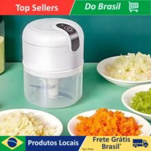 Mini Processador Elétrico de Alimentos Portátil 3 lâminas USB 250 ml Bivolt