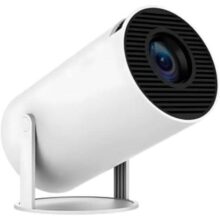 Mini Projetor Portátil 5G Wi-Fi 6 Bluetooth 5.0 Android 11 4K 1080P Full HD 8000 Lumens LED Auto Correção Trapezoidal Horizontal Rotação 180° Ideal para Projeções Cinemáticas