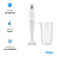 Mixer De Mão Portátil Branco 200w Com Copo 700ml Mix1002 Elgin