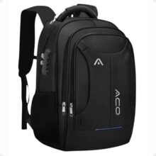 Mochila Bolsa Masculina Feminina Notebook Reforçada Anti Furto Semi Impermeável Escolar Faculdade Trabalho Viagem Resistente Executiva Cabo De Aço Saída Usb SAÍDA Fone DE OUVIDO (PRETO)