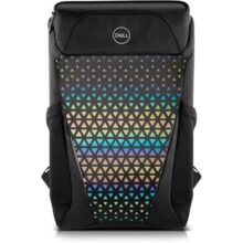 Mochila Dell Gaming 140T, Compatível com notebooks de até 17″, Resistente à água, Painel frontal reflexivo, Vários compartimentos, Parte traseira em malha respirável, Preto