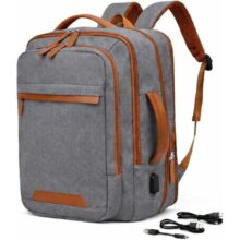 Mochila Grande para Notebook 15,6″ Expansível e Impermeável | Mochila Executiva de Viagem Aprovada por Companhias Aéreas com Porta USB, Bolso para Líquidos, Mochila Escolar e de Trabalho