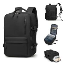 Mochila Viagem Impermeavel Executiva Grande Para Notebook Preto Liso