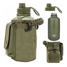 Modus Garrafa Térmica 1900ml Marca Oficial Verde Militar Aço Inox 304 Com Bolsa Molle e Alça Paracord
