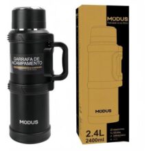 Modus Garrafa Térmica Inox 2,4L Preta Parede Dupla Isolada 48h para Água e Café
