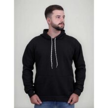 Moletom Canguru Algodão Unissex Blusa De Frio Flanelado Liso