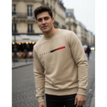 Moletom Masculino Gola Careca Flanelado Paris Suéter Frio