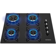MONDIAL Cooktop a Gás, 4 Bocas, Preto/Inox, Bivolt – CTG-01