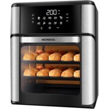 MONDIAL Fritadeira Air Fryer Forno Oven 12L, Preto/inox, 2000W, 220V – AFON-12L-BI