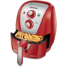 MONDIAL Fritadeira Sem Óleo Air Fryer 4L, Vermelho/Inox, 1500W, 220V – AFN-40-RI