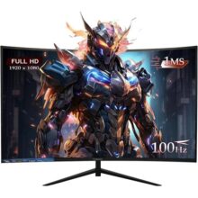 Monitor Curvo 23.6 Polegadas 100Hz Full HD LED – Tela 1500R, 1MS, 98% sRGB, HDMI/VGA, Adaptive Sync, Ajuste de Inclinação e Filtro de Luz Azul para Jogos e Home Office