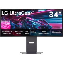 Monitor Gamer LG UltraGear™ Curvo 34G600A-B 34″ QuadHD 2K, UltraWide 1800R, 160Hz, 1ms (MBR), AMD FreeSync™ Premium, HDR10, MaxxAudio