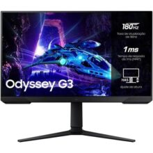 Monitor Gamer Samsung Odyssey G3″, 27″, 180Hz, 1ms,Ajuste de Altura,Freesync,DP,HDMI,FHD, preto