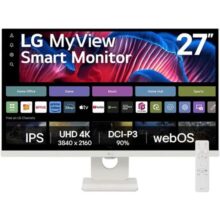 Monitor LG MyView Smart – Tela IPS 27″, WebOS, ThinQ Home, Air Play, Screen Share, Bluetooth, – 27SR73U-W