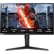 Monitor LG UltraGear 27GN750-27″ IPS Full HD, 240Hz, 1ms (GtG), NVIDIA G-Sync, HDMI, USB 3.0 e Ajustes de Inclinação, Preto