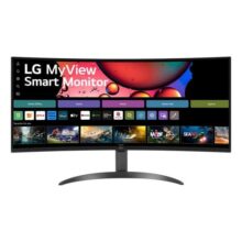 Monitor LG UltraWide Streaming 34SR60QC-B Tela curva WQuadHD (3440 x 1440) 21:9 de 34″, WebOS, ThinQ Home, Air Play, Screen Share, Bluetooth