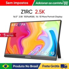 Monitor Portátil ARZOPA Z1rC 16.1” Quad HD 2,5K 100% sRGB