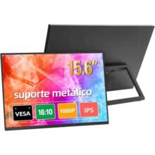 Monitor portátil de 15,6 polegadas com capa protetora