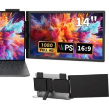 Monitor Portatil, Extensor de Tela Portátil, Monitor Duplo Portátil para Notebook 14″, Dual Screen Expansor de Telas com Design 250°