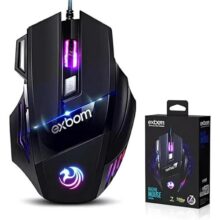 Mouse Gamer Anúbis 7 Botões 3200 DPI Ajustável LED RGB Alta Precisão e Velocidade Jogos Trabalho Estudos Cabo Reforçado Super Rápido Ergonômico Antideslizante Clique Duplo Premium – Preto
