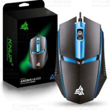 Mouse Gamer MU-003 1200 DPI Com LED RGB Alta Precisão e Velocidade Jogos Ideal Para Trabalho Estudos Cabo Reforçado Super Rápido Ergonômico – Preto