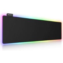Mouse pad para jogos RGB, UtechSmart Mouse pad grande estendido macio com 14 modos de iluminação, 2 níveis de brilho, mousepads para teclado de computador 800 x 300 mm / 31,5 × 11,8 polegadas